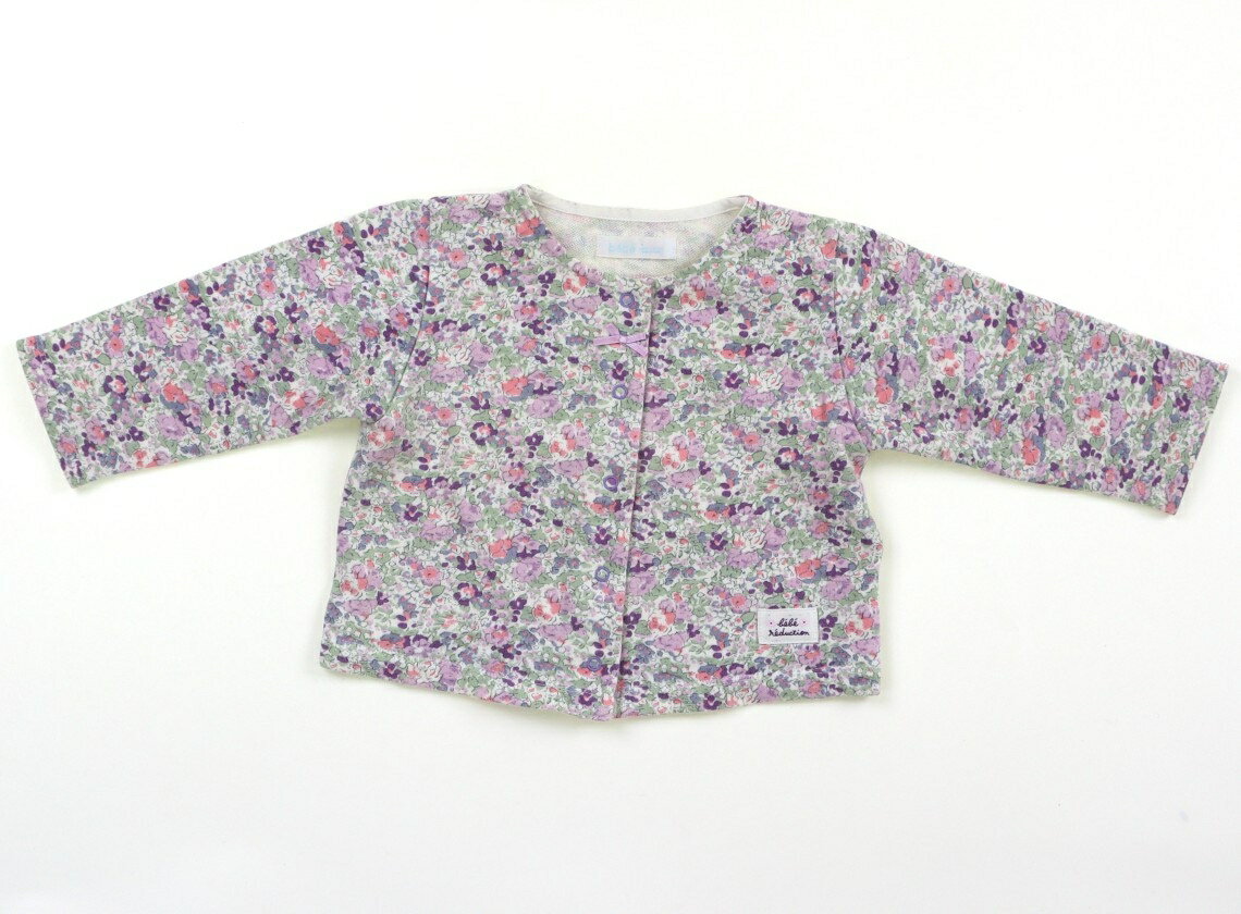 　ブランド 　BeBe(べべ) 　カテゴリー 　カーディガン 　サイズ 　80サイズ 　色 　パープル系花 　状態 　★★★ 　記名 　なし 　ジャンル 　Girl 実際のサイズ表記はS。裏毛カットソー。毛羽立ちがありますがまだまだお使い頂けそうです。 ＊【状態】【サイズ】に関しての詳しい説明はこちら