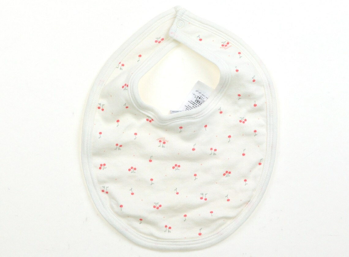 プチバトー PETIT BATEAU スタイ・お食事用エプロン ベビー用品 女の子 白、ピンクのサクランボ柄 子供服 ベビー服 キッズ アウトレット ユーズド 【中古】キッズ・ベビー・マタニティ