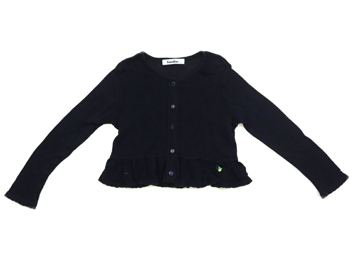 ファミリア familiar カーディガン 110 女の子 ネイビー・リボン 子供服 ベビー服 キッズ アウトレット ユーズド 【中古】キッズ・ベビー・マタニティ