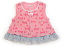 ニットプランナー(KP) Knit Planner(KP) ベビーベスト 80 女の子 ピンク ドット りぼん 子供服 ベビー服 キッズ アウトレット ユーズド...
