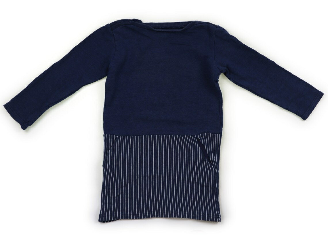 コムサイズム COMME CA ISM ワンピース 130 女の子 ブルー・ストライプ 子供服 ベビー服 キッズ アウトレット ユーズド 【中古】キッズ・ベビー・マタニティ