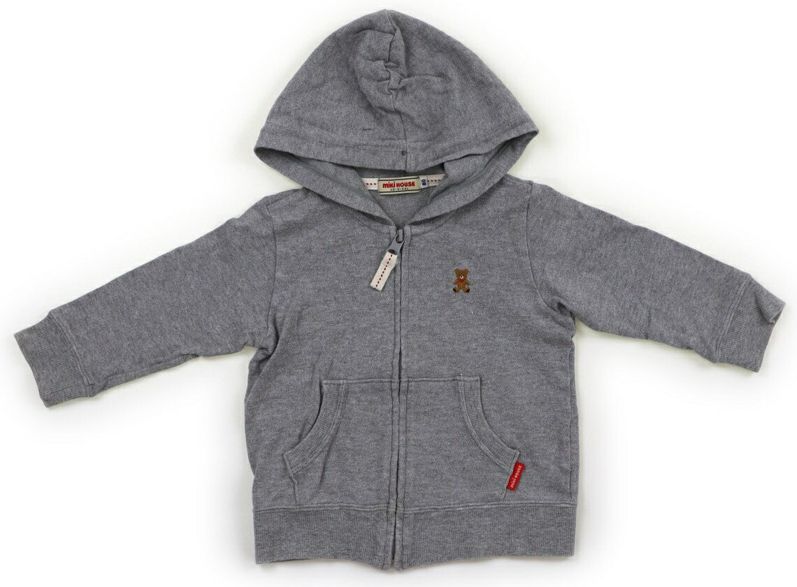 ミキハウス miki HOUSE パーカー 80 男の子 杢グレー・クマ 子供服 ベビー服 キッズ アウトレット ユーズド 【中古】キッズ・ベビー・マタニティ(4)