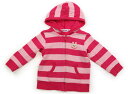 ミキハウス miki HOUSE パーカー 90 女の子 ボーダー柄ピンク 子供服 ベビー服 キッズ アウトレット ユーズド 【中古】キッズ・ベビー・マタニティ