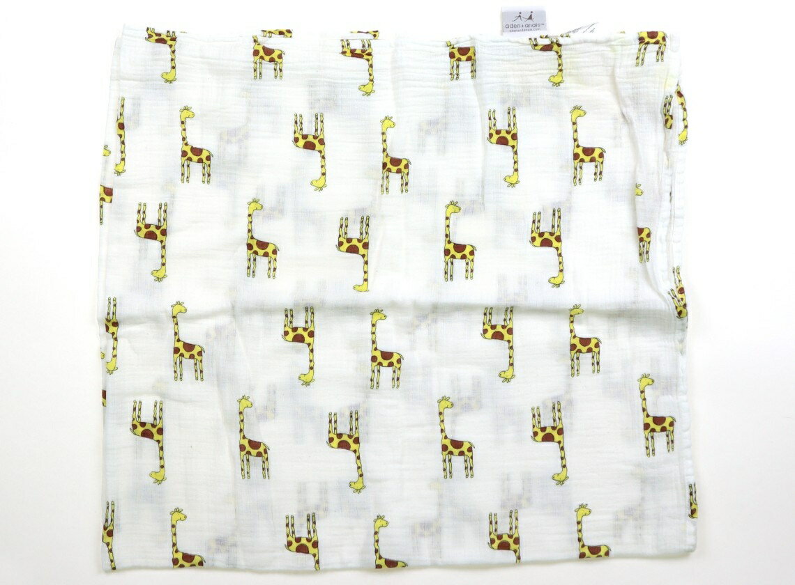 エイデン＆アネイ aden+anais おくるみ・ラップ・スリーパー ベビー用品 白、キリン柄 子供服 ベビー服 キッズ アウトレット ユーズド 【中古】キッズ・ベビー・マタニティ 2