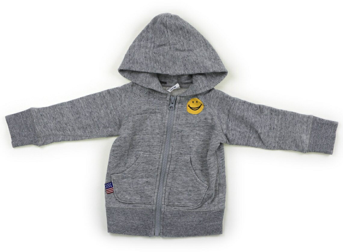 ブリーズ BREEZE パーカー 80 男の子 グレー、にこちゃん 子供服 ベビー服 キッズ アウトレット ユーズ..