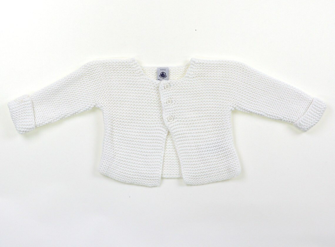 プチバトー PETIT BATEAU カーディガン 60 男の子 ホワイト 子供服 ベビー服 キッズ アウトレット ユーズド 【中古】キッズ・ベビー・マタニティ