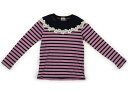 トロワラパン troislapins Tシャツ・カットソー 140 女の子 ピンク・ネイビー・ボーダー 子供服 ベビー服 キッズ アウトレット ユーズド 【中古】キッズ・ベビー・マタニティ