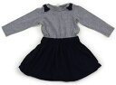 アプレレクール apres les cours ワンピース 90 女の子 グレー ネイビー 子供服 ベビー服 キッズ アウトレット ユーズド 【中古】キッズ・ベ...