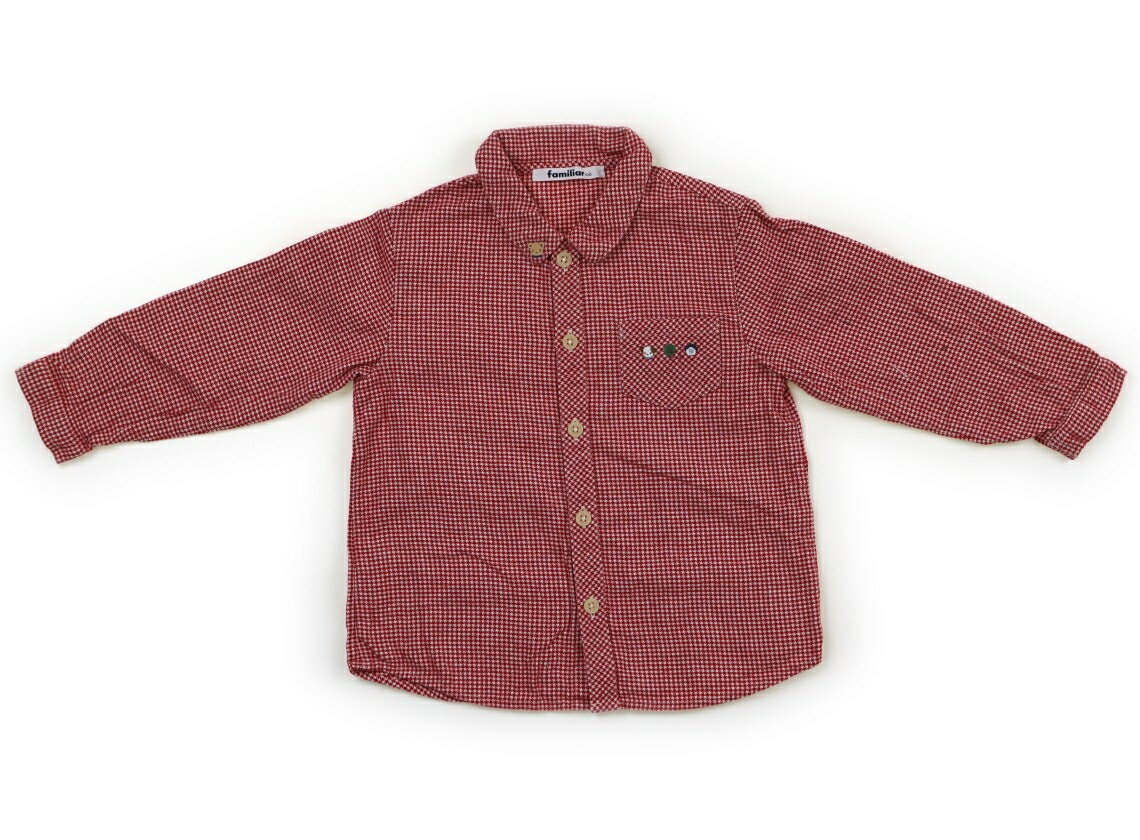 ファミリア familiar シャツ・ブラウス 100 男の子 千鳥格子レッド 子供服 ベビー服 キッズ アウトレット ユーズド 【中古】キッズ・ベビー・マタニティ