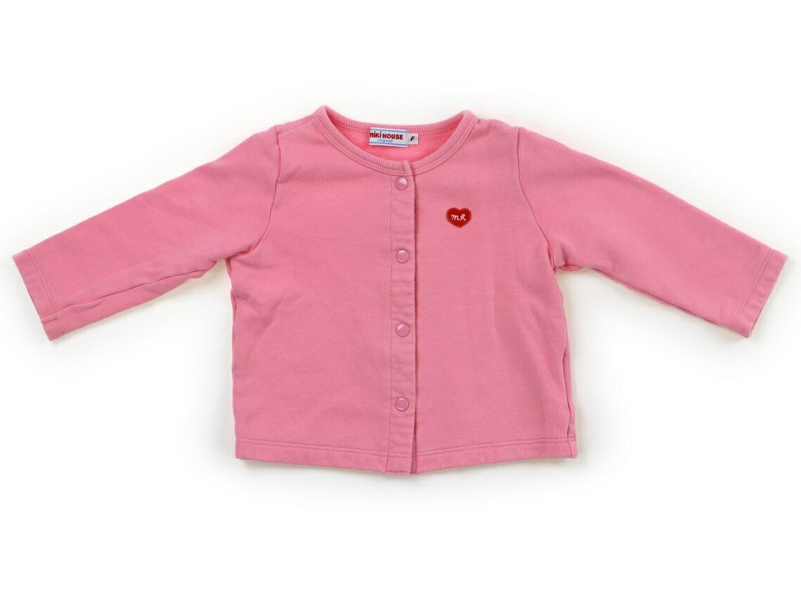 　ブランド 　miki HOUSE(ミキハウス) 　カテゴリー 　カーディガン 　サイズ 　70サイズ 　色 　ピンク 　状態 　★★★ 　記名 　なし 　ジャンル 　Girl 実際のサイズ表記はフリー(70-80cm)。薄手のスウェット地です。多少の毛羽立ちとヨレ感はありますが、目立った汚れもなく普段使いにいかがでしょうか。 ＊【状態】【サイズ】に関しての詳しい説明はこちら