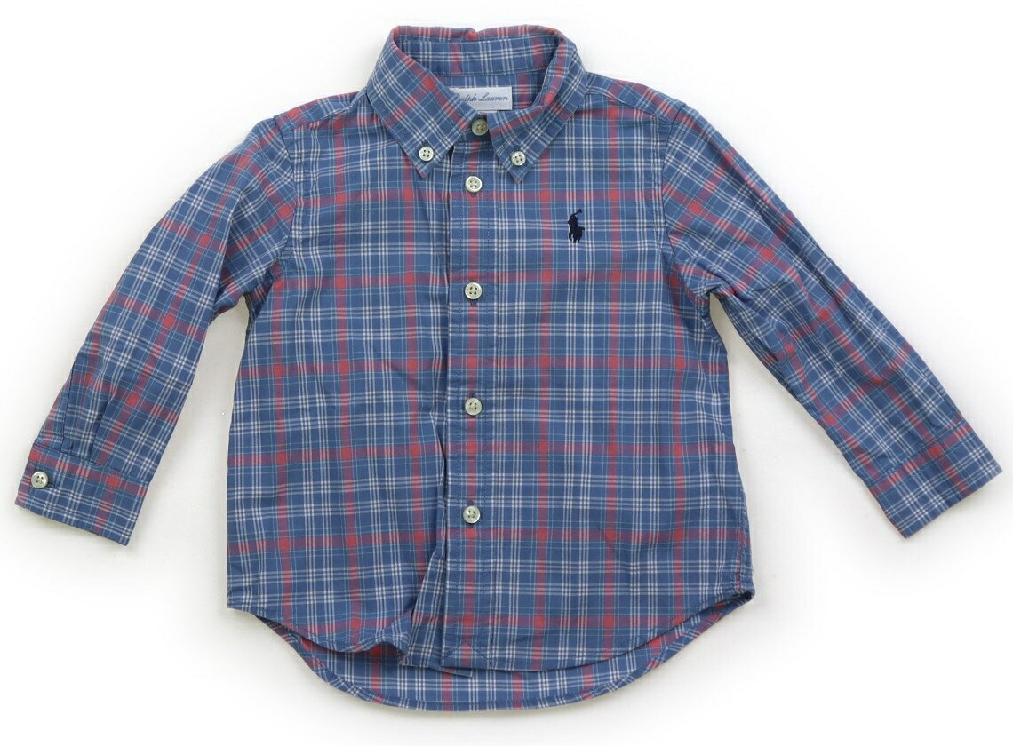 ラルフローレン Ralph Lauren シャツ・ブラウス 80 男の子 サックス・ピンクチェック 子供服 ベビー服 キッズ アウトレット ユーズド 【中古】キッズ・ベビー・マタニティ
