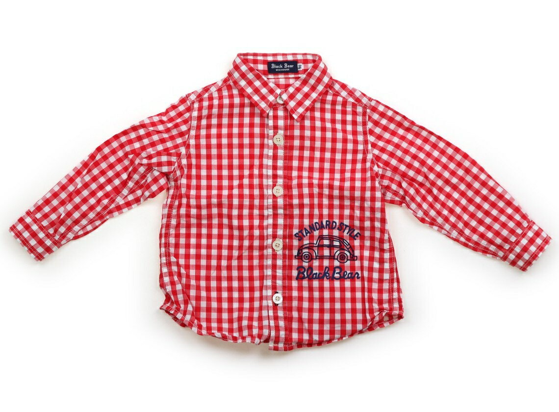 ミキハウス miki HOUSE シャツ・ブラウス 90 男の子 赤白ギンガムチェック 子供服 ベビー服 キッズ アウトレット ユーズド 【中古】キッズ・ベビー・マタニティ