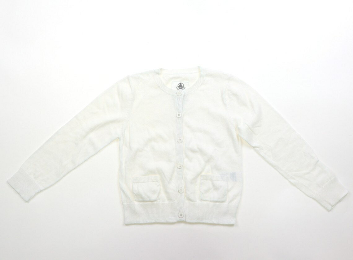 プチバトー PETIT BATEAU カーディガン 110 女の子 ホワイト 子供服 ベビー服 キッズ アウトレット ユーズド 【中古】キッズ・ベビー・マタニティ
