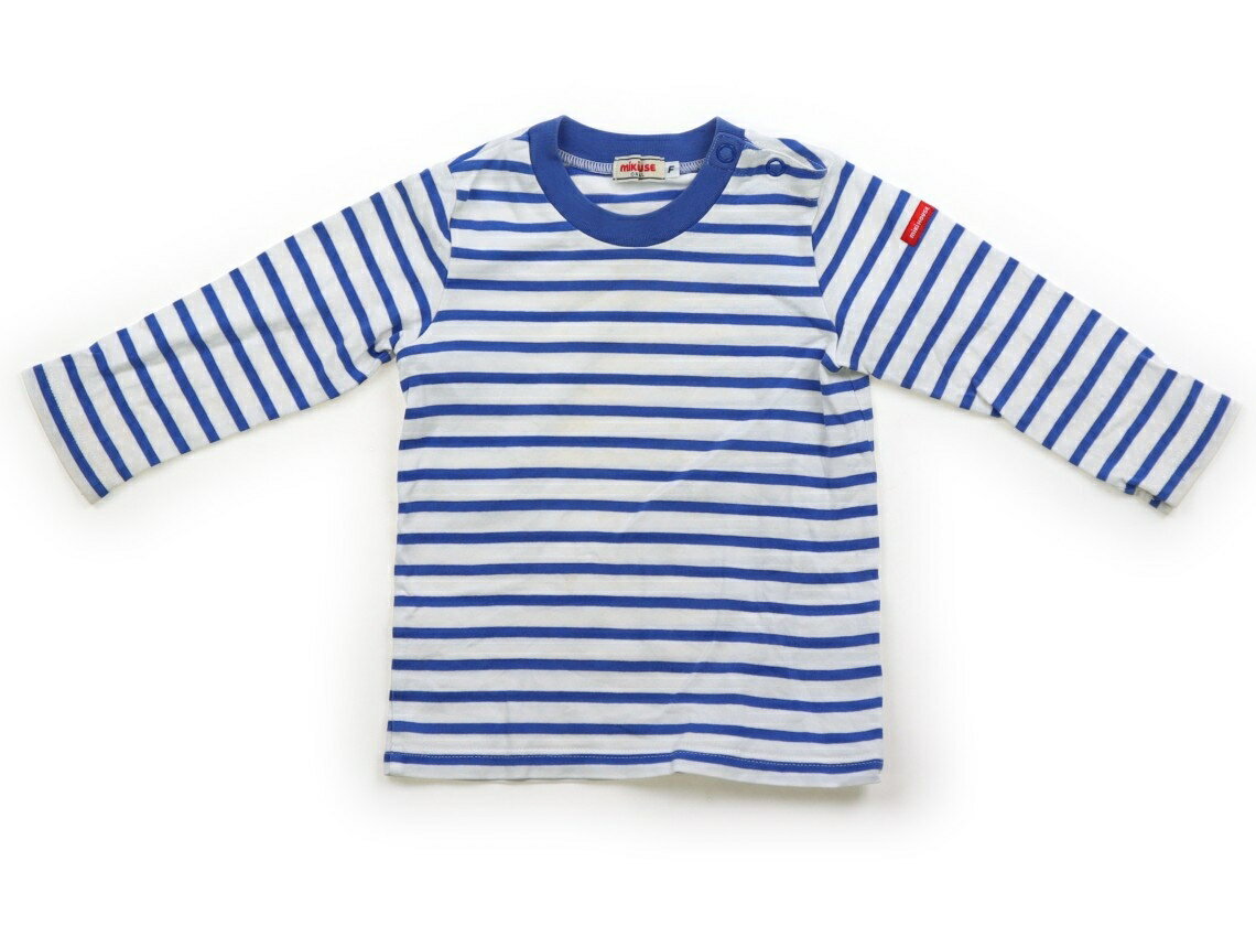 ミキハウス miki HOUSE Tシャツ・カットソー 70 男の子 ブルー・ホワイト・ボーダー 子供服 ベビー服 ..