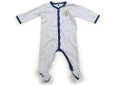 プチバトー PETIT BATEAU オールインワン 70 男の子 グレーボーダー、青 子供服 ベビー服 キッズ アウトレット ユーズド 【中古】キッズ・ベビー・マタニティ