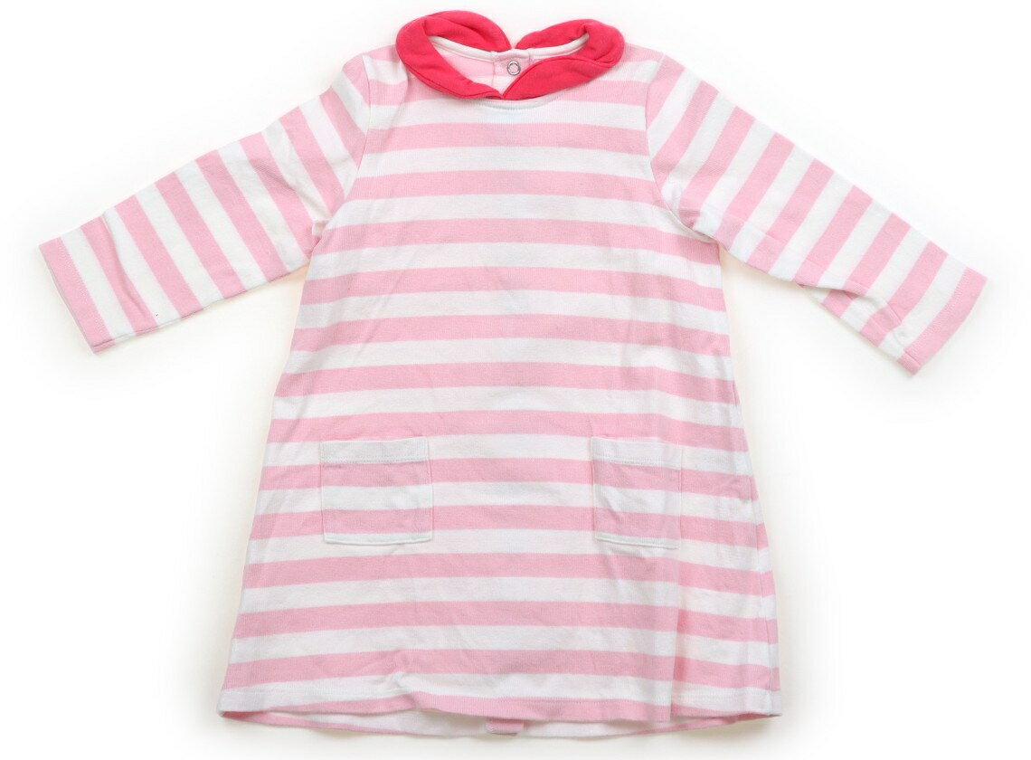 プチバトー PETIT BATEAU ワンピース 80 女の子 ピンク・ホワイト・ボーダー 子供服 ベビー服 キッズ アウトレット ユーズド 【中古】キッズ・ベビー・マタニティ