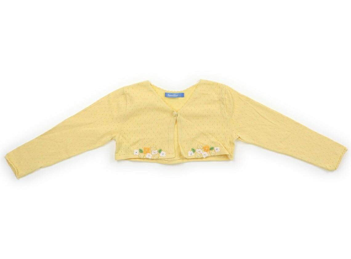 ファミリア familiar カーディガン 110 女の子 黄、レース、花 子供服 ベビー服 キッズ アウトレット ユーズド 【中古】キッズ・ベビー・マタニティ