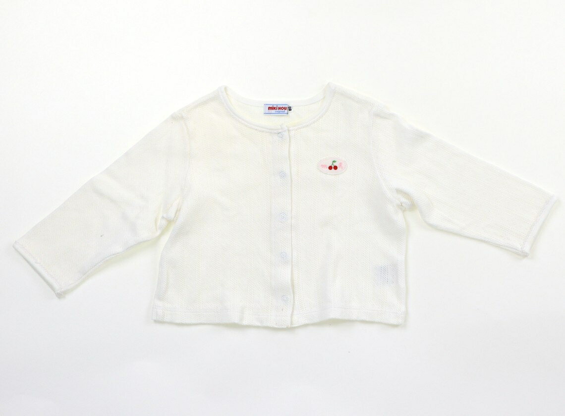 　ブランド 　miki HOUSE(ミキハウス) 　カテゴリー 　カーディガン 　サイズ 　80サイズ 　色 　白 　状態 　★★ 　記名 　なし 　ジャンル 　Girl 伸縮性のあるコットン素材。首元の薄いシミとB品の為、★を1つ減らしています。 ＊【状態】【サイズ】に関しての詳しい説明はこちら