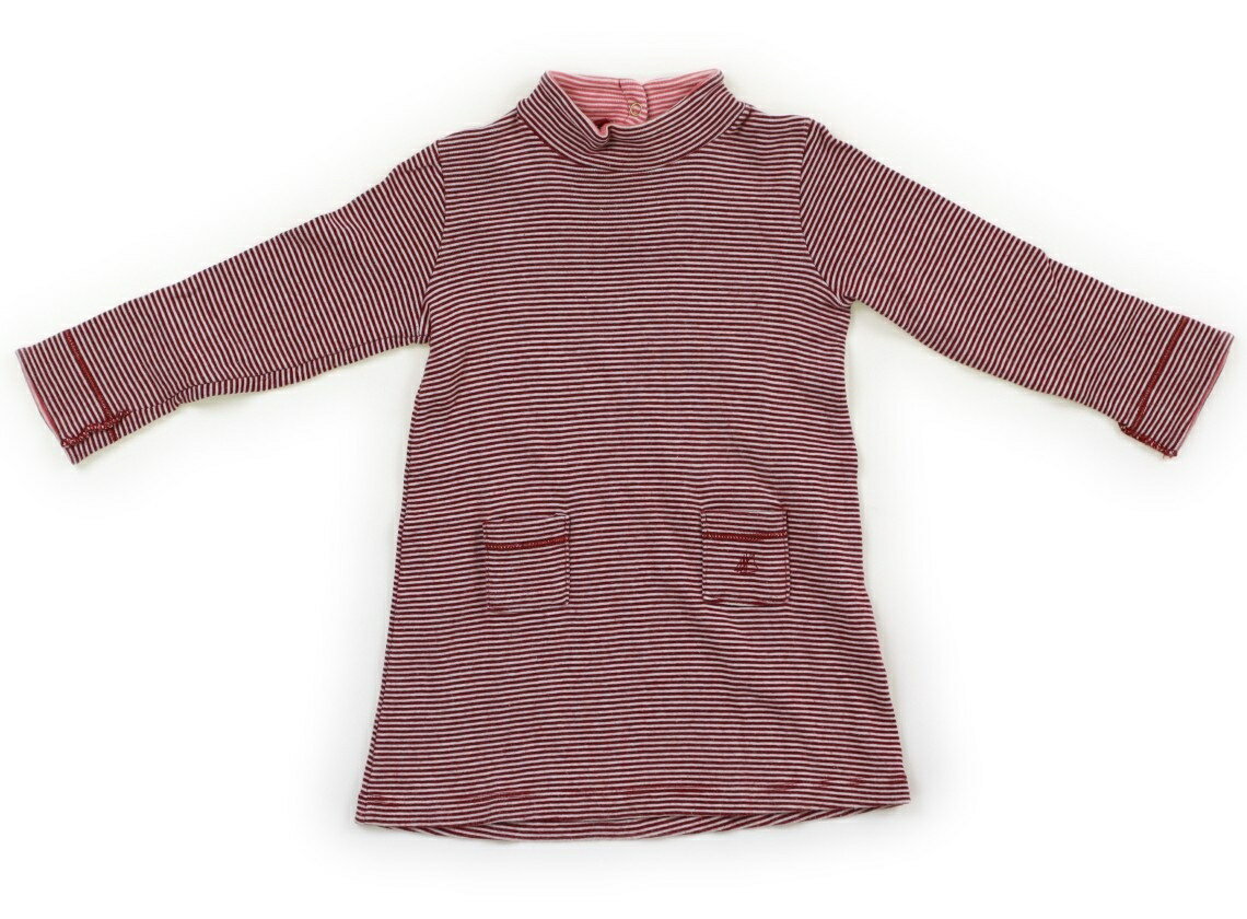 プチバトー PETIT BATEAU チュニック 70 女の子 バーガンディー、ボーダー 子供服 ベビー服 キッズ アウトレット ユーズド 【中古】キッズ・ベビー・マタニティ