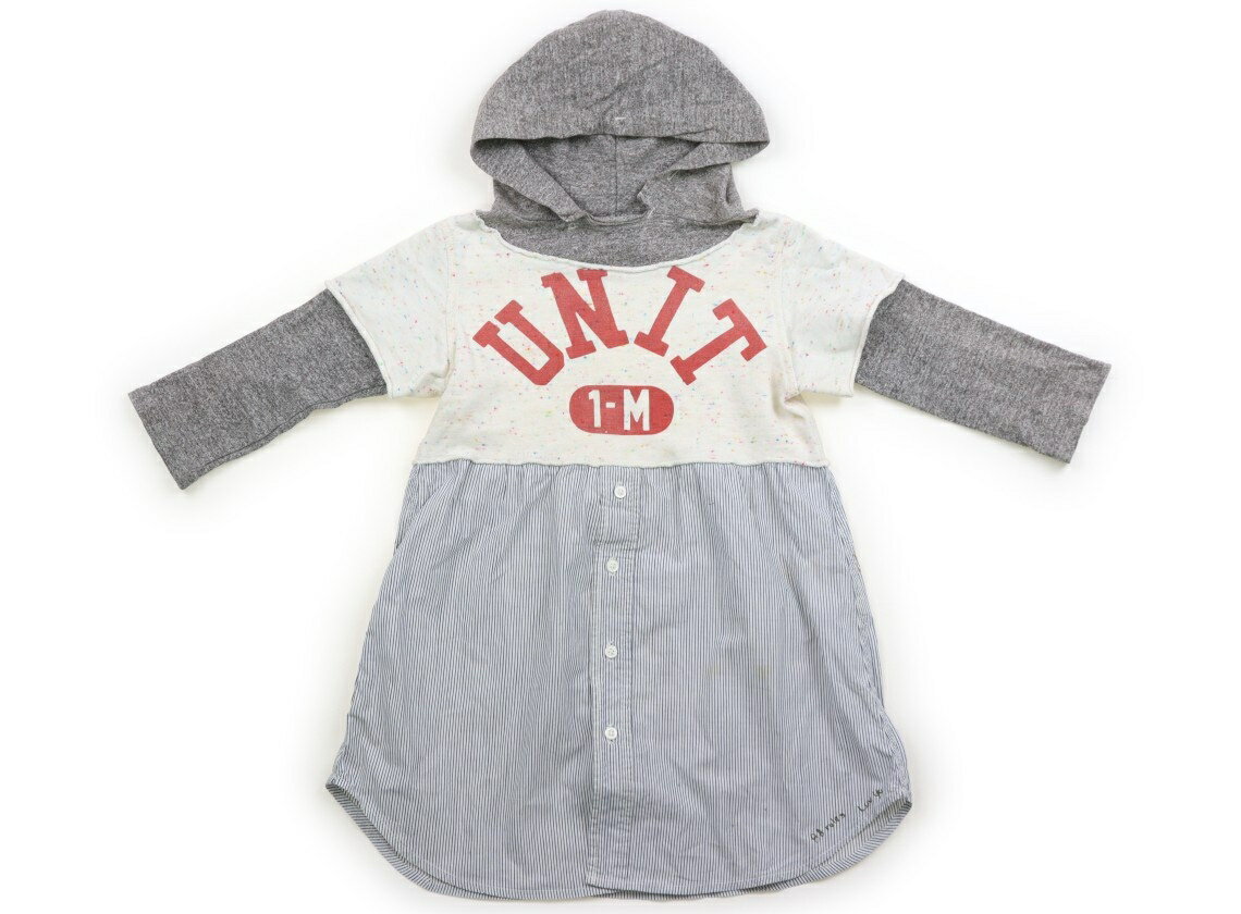 デニムダンガリー DENIM & DUNGAREE ワンピース 110 女の子 グレーホワイトストライプ 子供服 ベビー服 キッズ アウトレット ユーズド 【中古】キッズ・ベビー・マタニティ