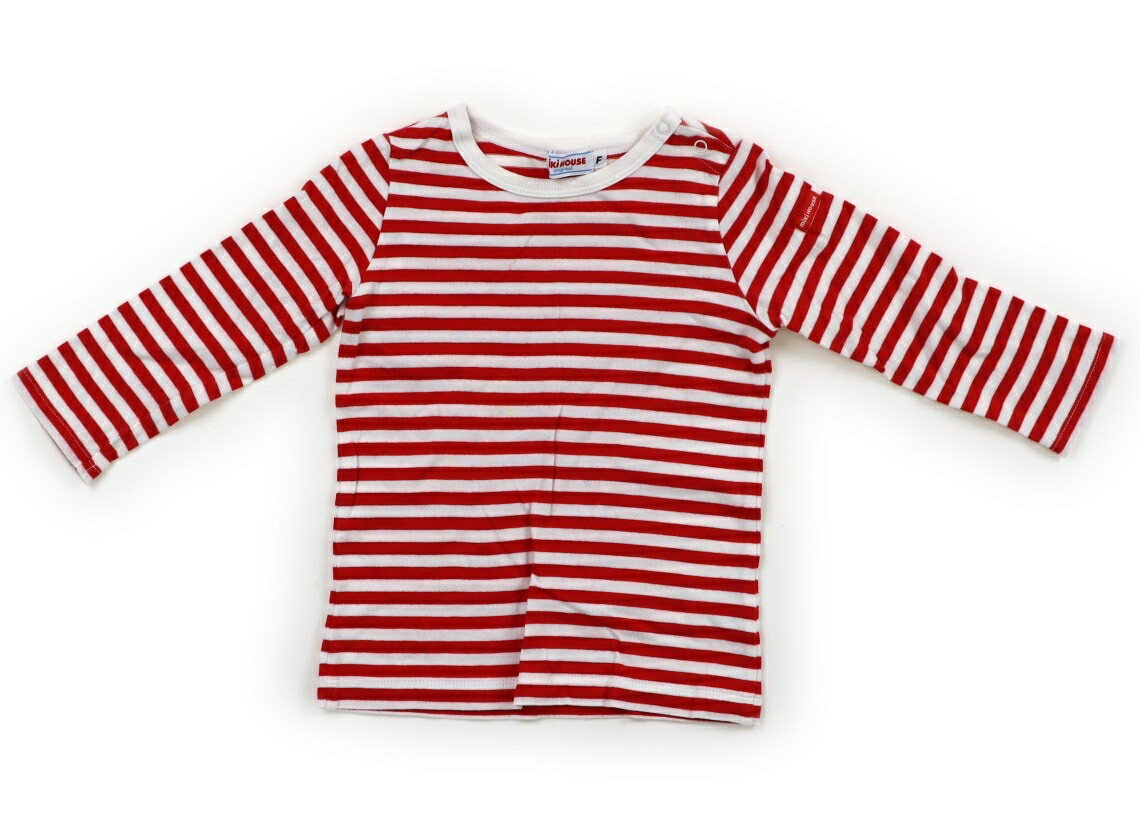 ミキハウス miki HOUSE Tシャツ・カットソー 70 女の子 ボーダー柄レッドホワイト 子供服 ベビー服 キッズ アウトレット ユーズド 【中古】キッズ・ベビー・マタニティ