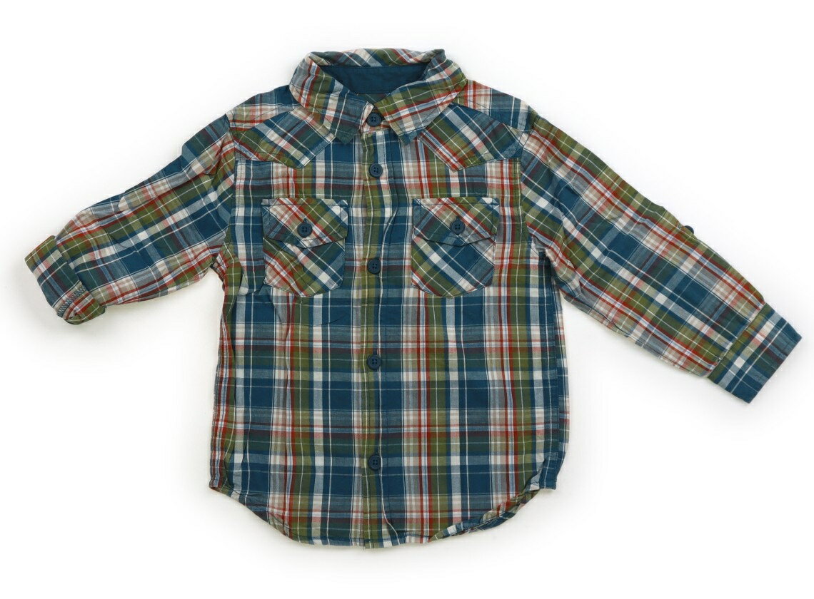 ティー Tea/Tea Collction シャツ・ブラウス 95 男の子 青、カーキ、茶、チェック 子供服 ベビー服 キッズ アウトレット ユーズド キッズ・ベビー・マタニティ