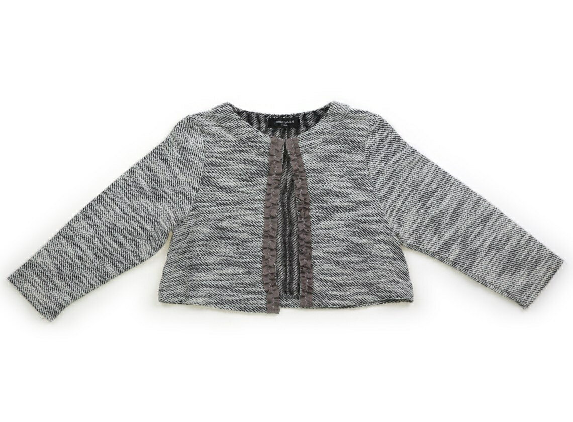 コムサイズム COMME CA ISM カーディガン 110 女の子 グレー・アイボリー・フリル 子供服 ベビー服 キッズ アウトレット ユーズド 【中古】キッズ・ベビー・マタニティ