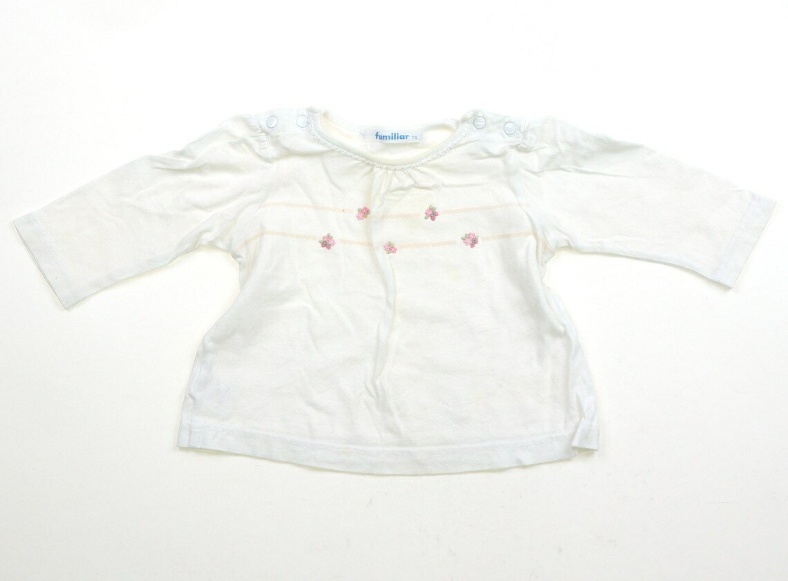 ファミリア familiar Tシャツ・カットソー 70 女の子 オフ白・ピンク・花 子供服 ベビー服 キッズ アウトレット ユーズド 【中古】キッズ・ベビー・マタニティ