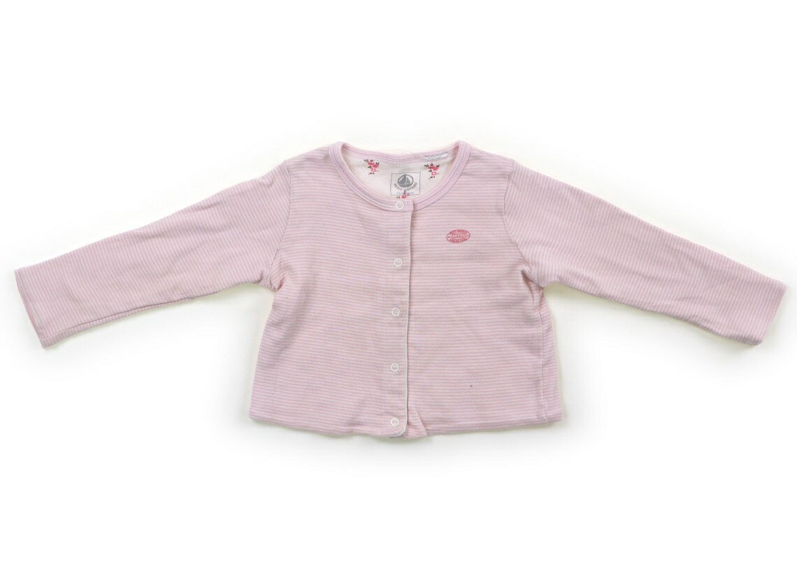 プチバトー PETIT BATEAU カーディガン 70 女の子 ピンク、白 子供服 ベビー服 キッズ アウトレット ユーズド 【中古】キッズ・ベビー・マタニティ