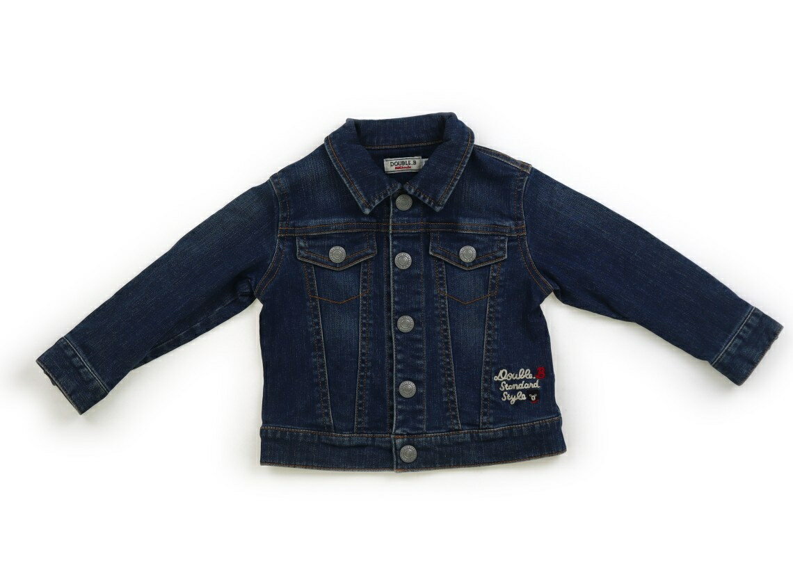ダブルB Double B ブルゾン・Gジャン 90 男の子 インディゴ・ロゴ刺繍 子供服 ベビー服 キッズ アウトレット ユーズド 【中古】キッズ・ベビー・マ...