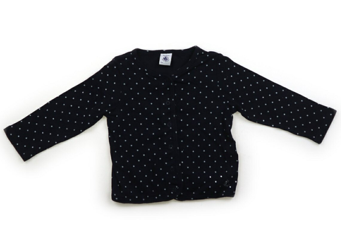 プチバトー PETIT BATEAU カーディガン 80 女の子 ネイビー・オフドット 子供服 ベビー服 キッズ アウトレット ユーズド 【中古】キッズ・ベビー・マタニティ