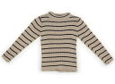 アプレレクール apres les cours ニット・セーター 110 女の子 ベージュ×ブラウンボーダー 子供服 ベビー服 キッズ アウトレット ユーズド 【中古】キッズ・ベビー・マタニティ(4)