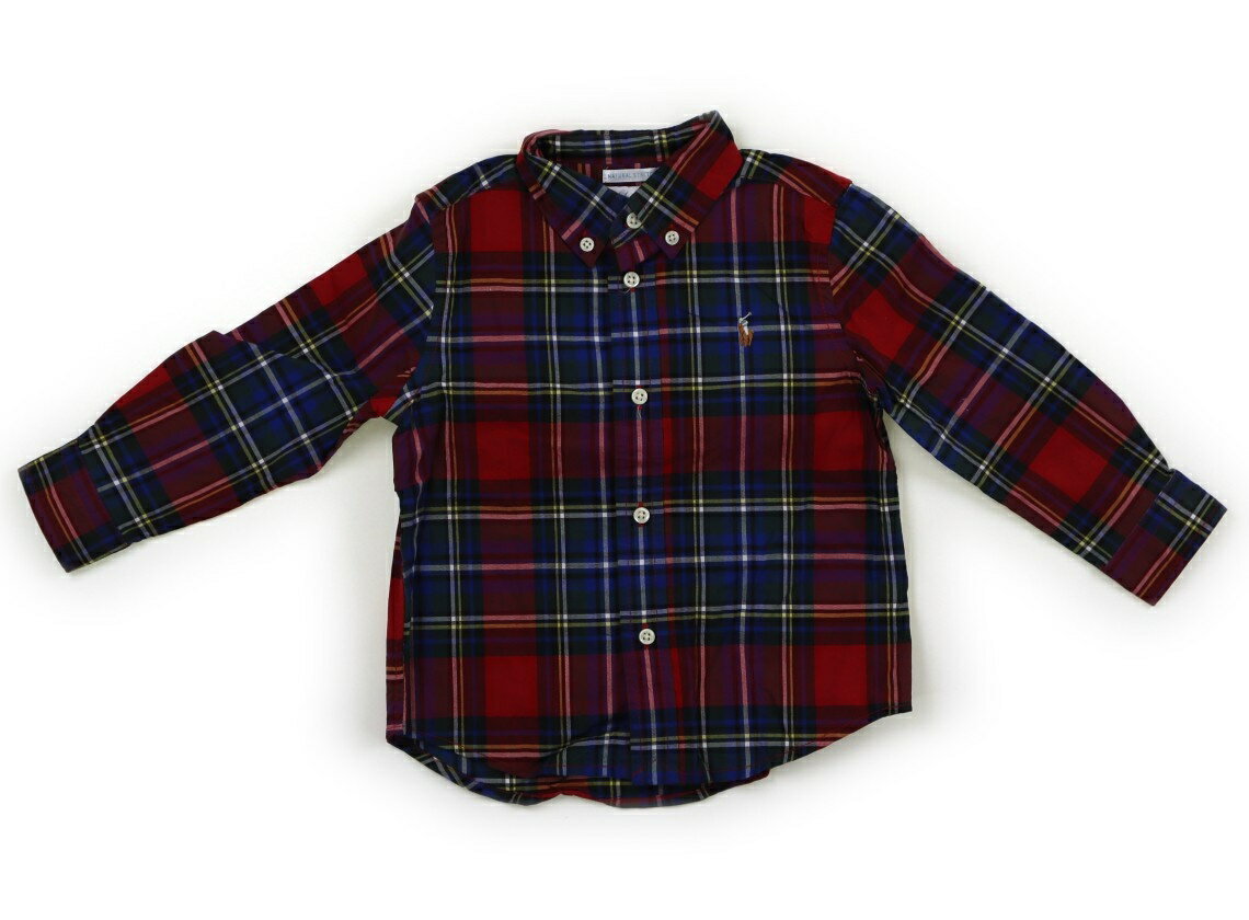 ラルフローレン Ralph Lauren シャツ・ブラウス 90 男の子 レッド×グリーン・ブルーチェック 子供服 ベビー服 キッズ アウトレット ユーズド 【中古】キッズ・ベビー・マタニティ