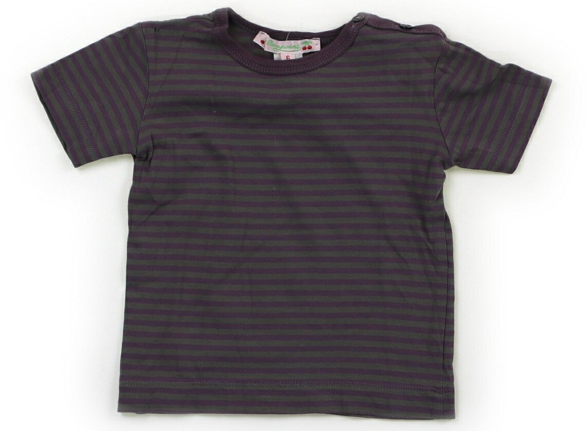 ボンポワン bonpoint Tシャツ・カットソー 60 男の子 パープル・グレーボーダー 子供服 ベビー服 キッズ アウトレット ユーズド 【中古】キッズ・ベビー・マタニティ