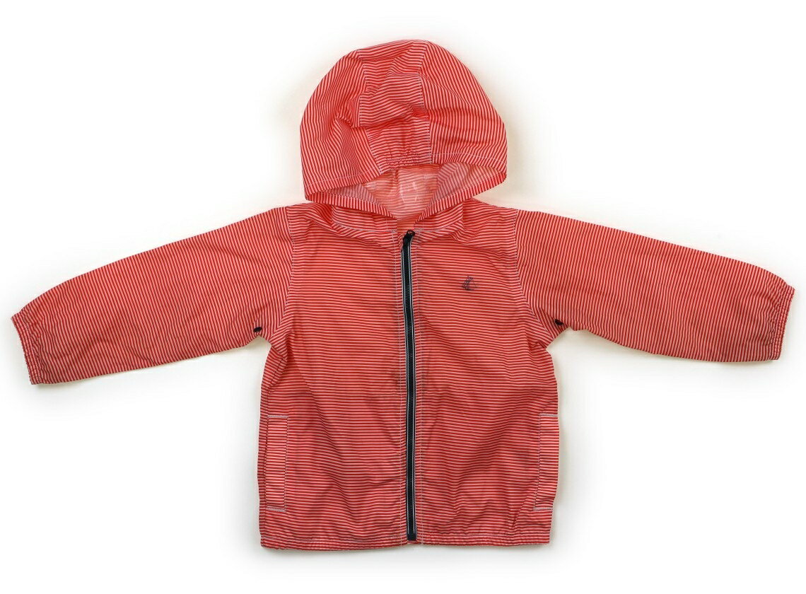 プチバトー PETIT BATEAU ブルゾン・Gジャン 80 女の子 レッド・ボーダー 子供服 ベビー服 キッズ アウトレット ユーズド 【中古】キッズ・ベビー・マタニティ