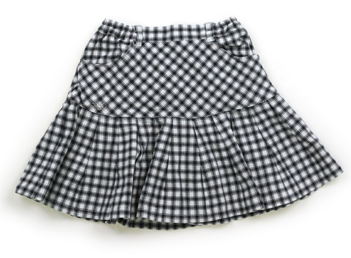 Rakuten - ポンポネット pom ponette スカート 120 女の子 モノクロチェック 子供服 ベビー服 キッズ アウトレット ユーズド 【中古】キッズ・ベビー・マタニティ