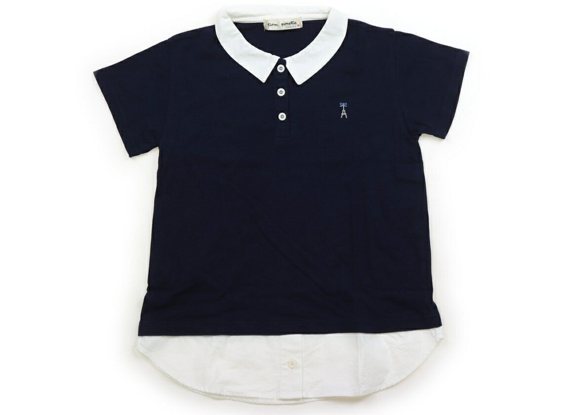 ポンポネット pom ponette Tシャツ・カットソー 140 女の子 ネイビー 子供服 ベビー服 キッズ アウトレット ユーズド 【中古】キッズ・ベビー・マタニティ