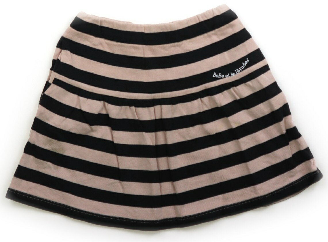 べべ BeBe スカート 110 女の子 ピンク、黒、ボーダー 子供服 ベビー服 キッズ アウトレット ユーズド 【中古】キッズ・ベビー・マタニティ