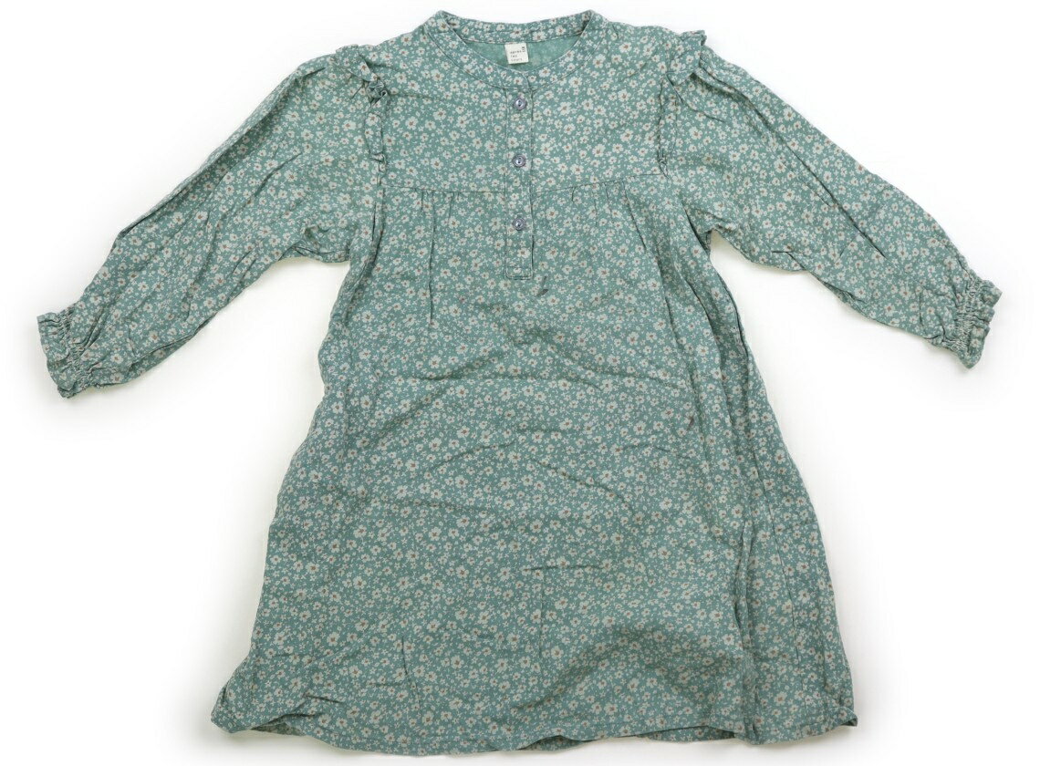 Rakuten - アプレレクール apres les cours ワンピース 110 女の子 ダスティグリーン×ホワイト花柄 子供服 ベビー服 キッズ アウトレット ユーズド 【中古】キッズ・ベビー・マタニティ