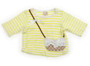 プティマイン petit main Tシャツ・カットソー 80 女の子 黄・白・ボーダー 子供服 ベビー服 キッズ アウトレット ユーズド 【中古】キッズ・ベビー・マタニティ(4)