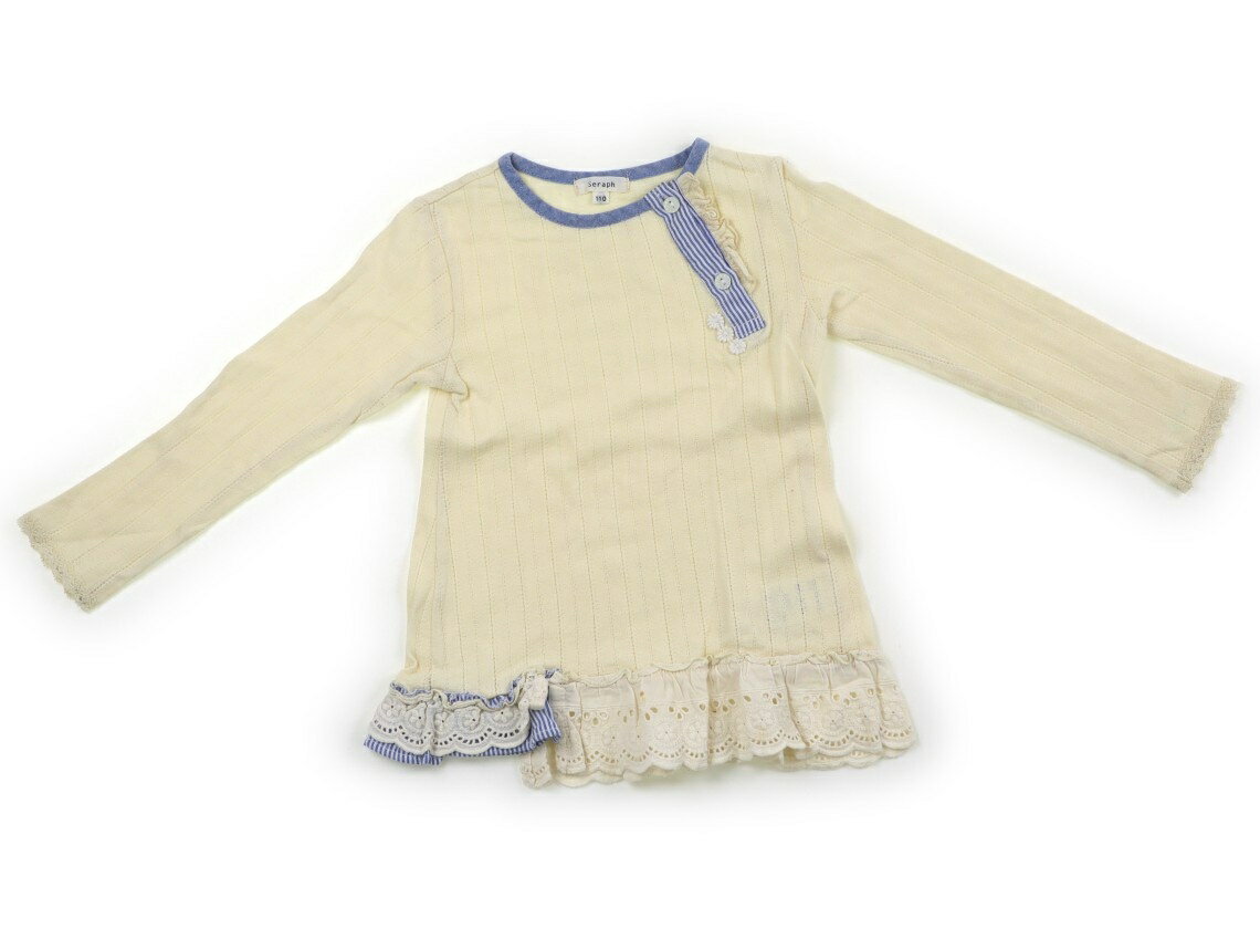 セラフ Seraph Tシャツ・カットソー 110 女の子 アイボリー・青 子供服 ベビー服 キッズ アウトレット ..
