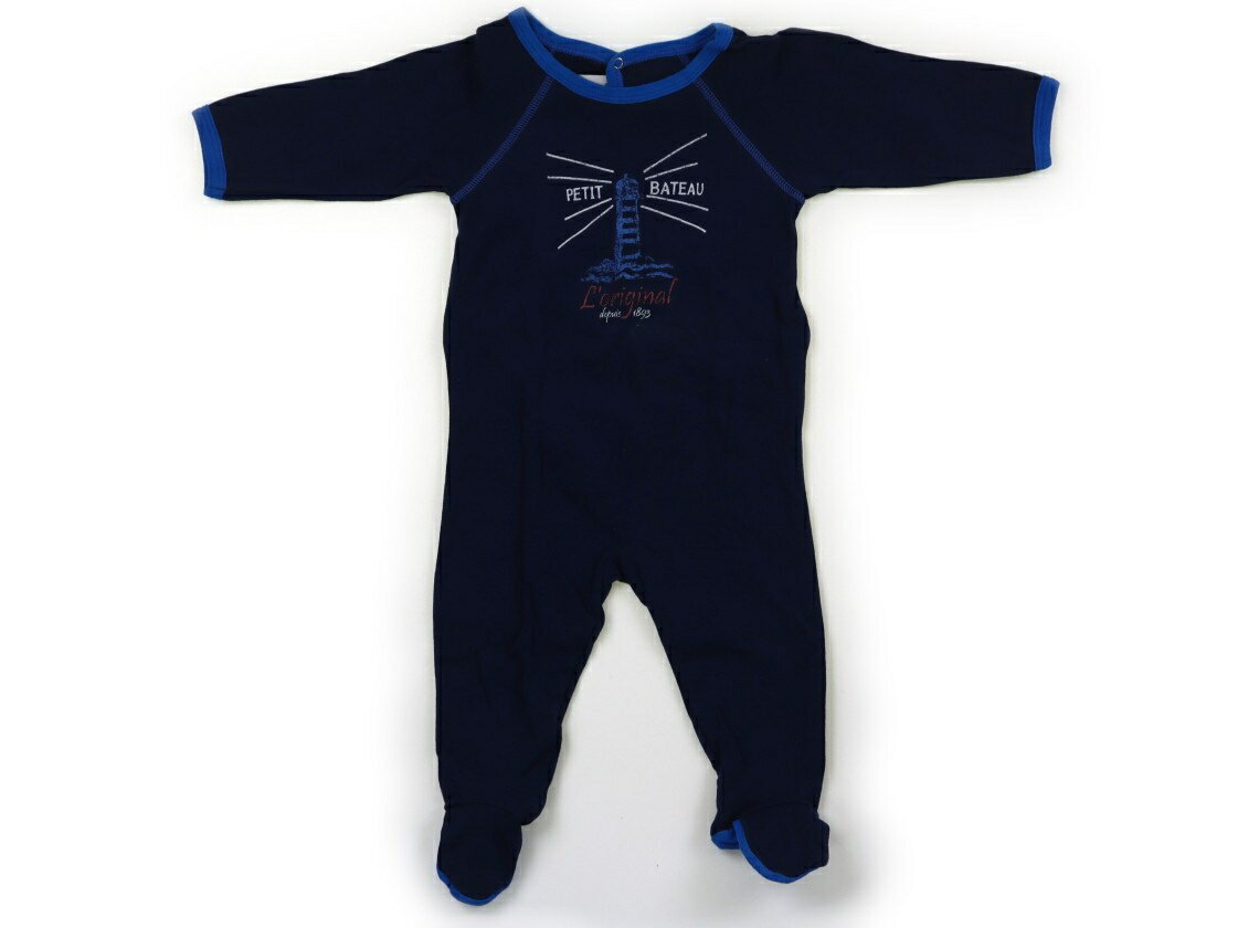 プチバトー PETIT BATEAU オールインワン 60 男の子 ネイビー・青 子供服 ベビー服 キッズ アウトレット ユーズド 【中古】キッズ・ベビー・マタニティ