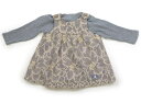 ベベ プチ ポワ ヴェール BeBe Petits Pois Vert 上下セット 70 女の子 グレー・ベージュ花柄 子供服 ベビー服 キッズ アウトレット ...