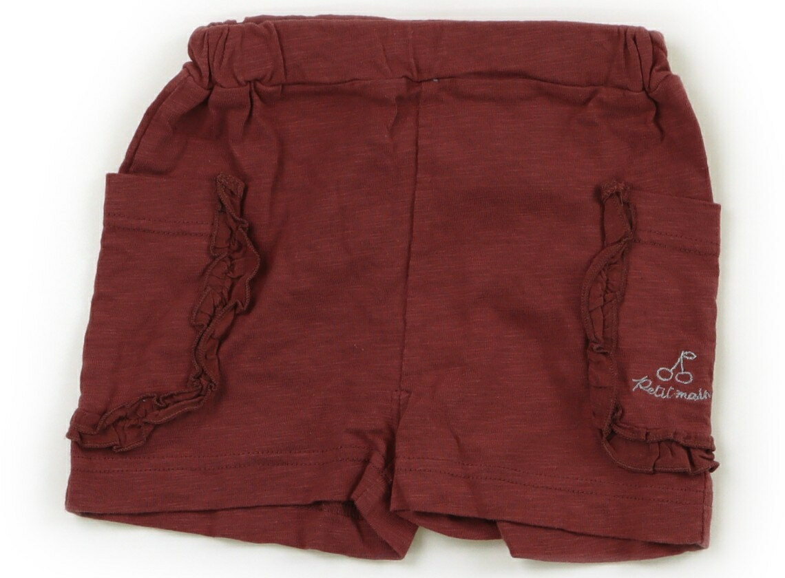 プティマイン petit main ショートパンツ 80 女の子 杢レンガ 子供服 ベビー服 キッズ アウトレット ユ..