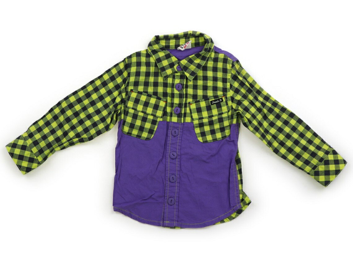 ジャンクストア JUNK STORE シャツ ブラウス 100 女の子 イエロー×ネイビー 子供服 ベビー服 キッズ アウトレット ユーズド 【中古】キッズ ベビー マタニティ