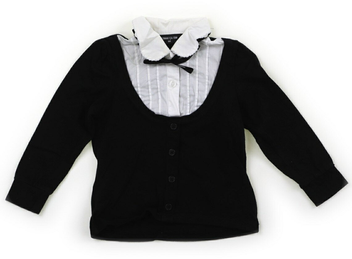 コムサイズム COMME CA ISM Tシャツ・カットソー 90 女の子 ホワイト・ブラック 子供服 ベビー服 キッズ アウトレット ユーズド 【中古】キッズ・ベビー・マタニティ