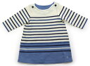 プチバトー PETIT BATEAU ワンピース 60 女の子 スモーキーブルー ダークネイビー アイボリー 子供服 ベビー服 キッズ アウトレット ユーズド 【中古】キッズ・ベビー・マタニティ(4)