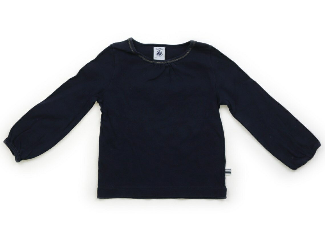 プチバトー PETIT BATEAU Tシャツ・カットソー 95 女の子 ネイビー 子供服 ベビー服 キッズ アウトレット ユーズド 【中古】キッズ・ベビー・マタニティ
