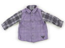 べべ BeBe シャツ・ブラウス 90 女の子 ラベンダー、黒、グレー、チェック 子供服 ベビー服 キッズ アウトレット ユーズド 【中古】キッズ・ベビー・マタニティ