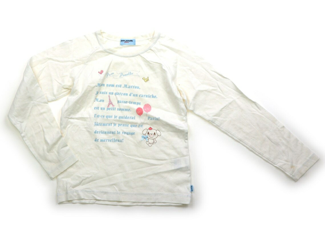 ポンポネット pom ponette Tシャツ・カットソー 140 女の子 オフホワイト、水色 子供服 ベビー服 キッ..